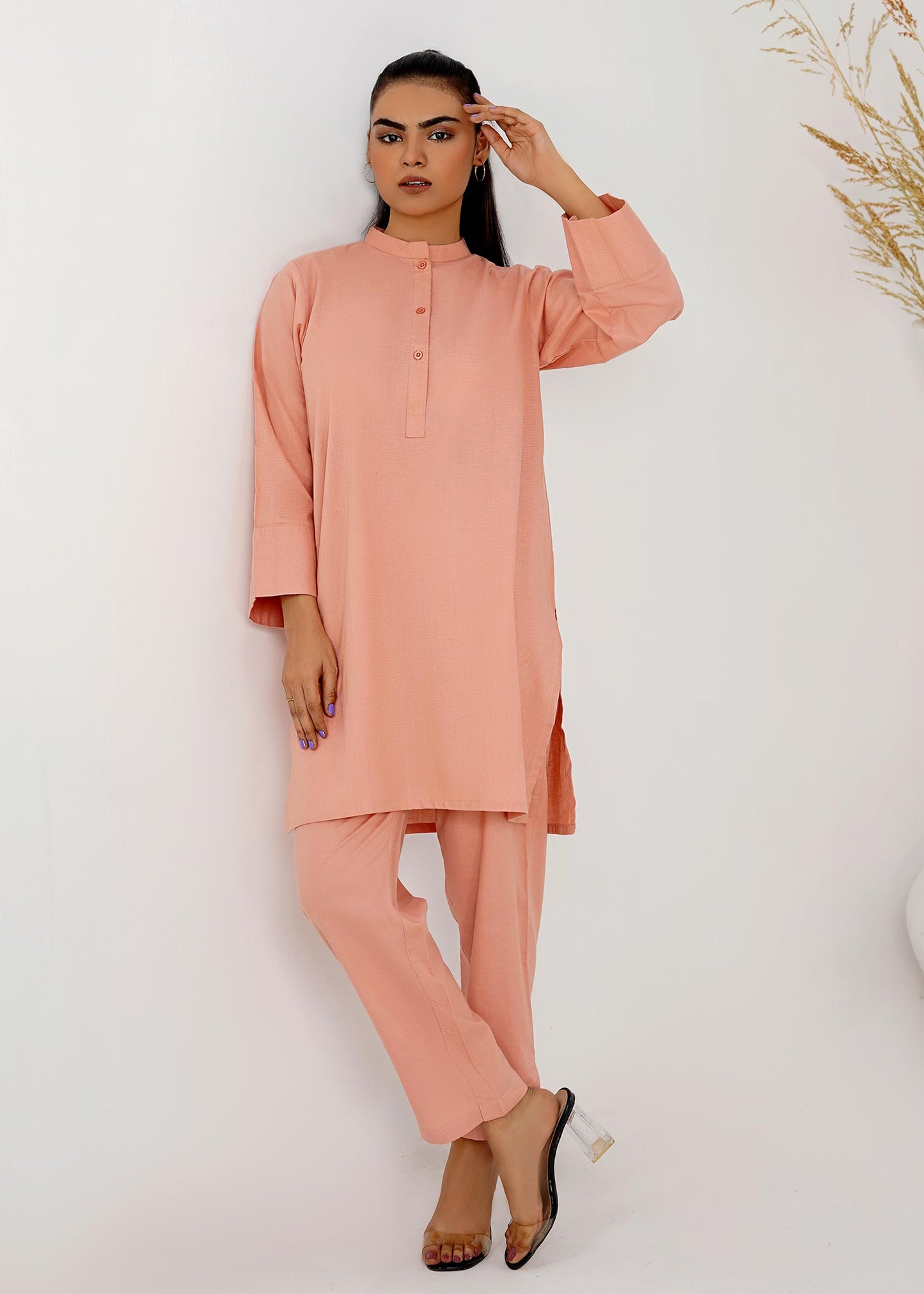 Cotton Shembray  Solid Co-Ord Set